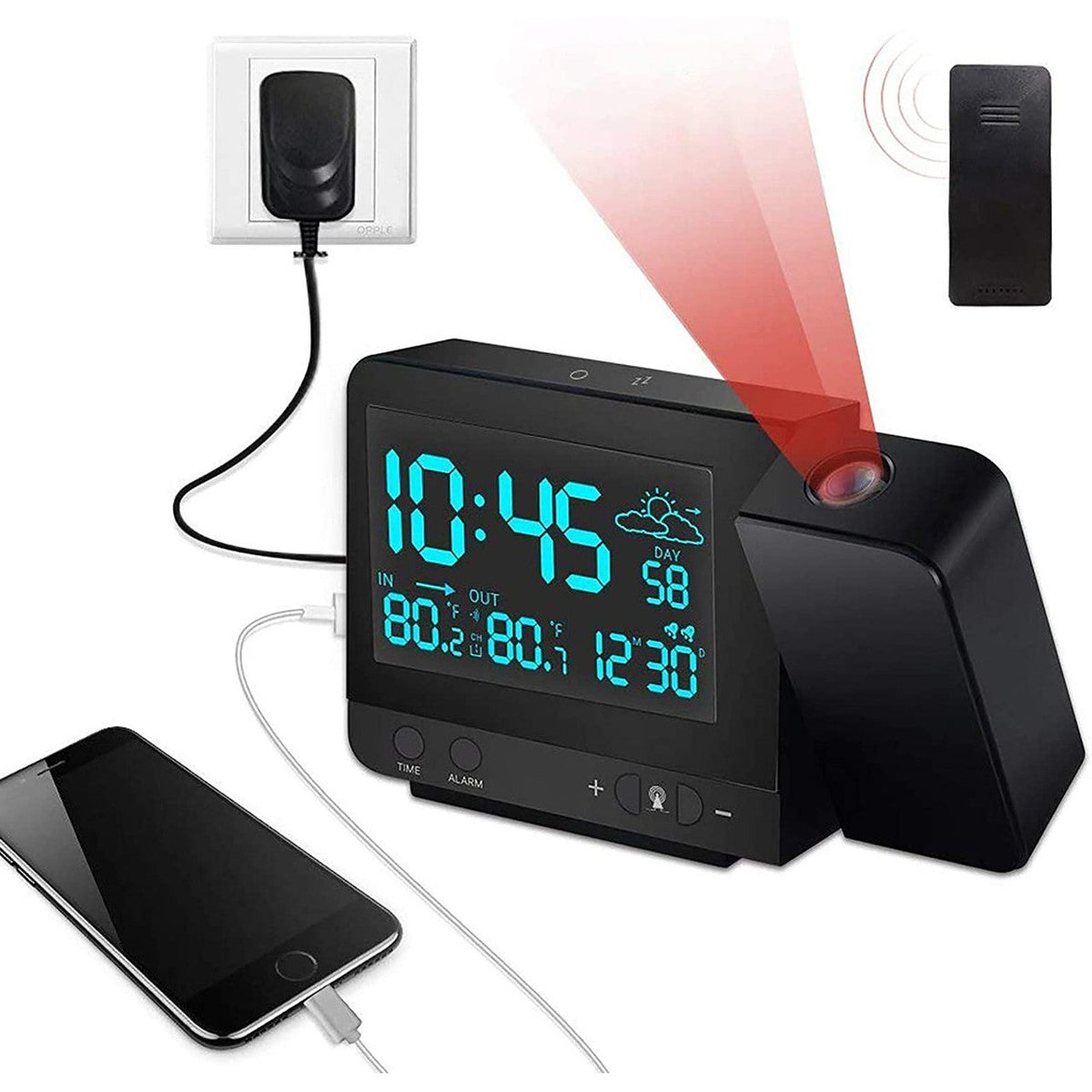 Renogy Dr. Prepare Projection Alarm Clock 001 DPWS-OUT-001-US ...
