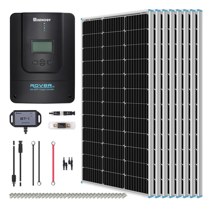 Renogy 800W 12V/24V Monocrystalline Solar Premium Kit w/Rover 60A Charger Controller