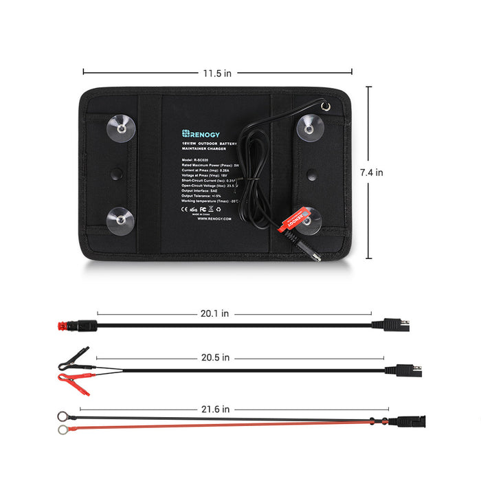 5W Solar Battery Trickle Charger Maintainer