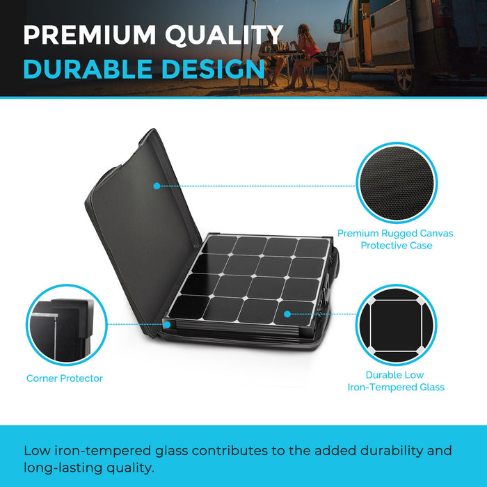 100 Watt Eclipse Monocrystalline Solar Suitcase w/ Controller