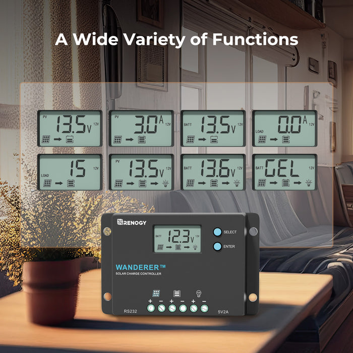 Renogy Wanderer 10A PWM Charge Controller with BT1