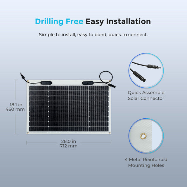 Renogy 50 Watt 12 Volt Flexible Monocrystalline Solar Panel