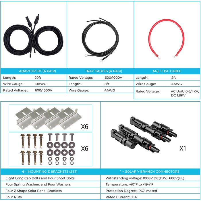 Renogy 600W 12V/24V Monocrystalline Solar Premium Kit w/Rover 60A Charger Controller w/Renogy ONE Core