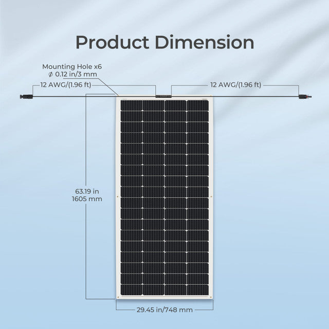 Renogy 200 Watt 12 Volt Flexible Monocrystalline Solar Panel