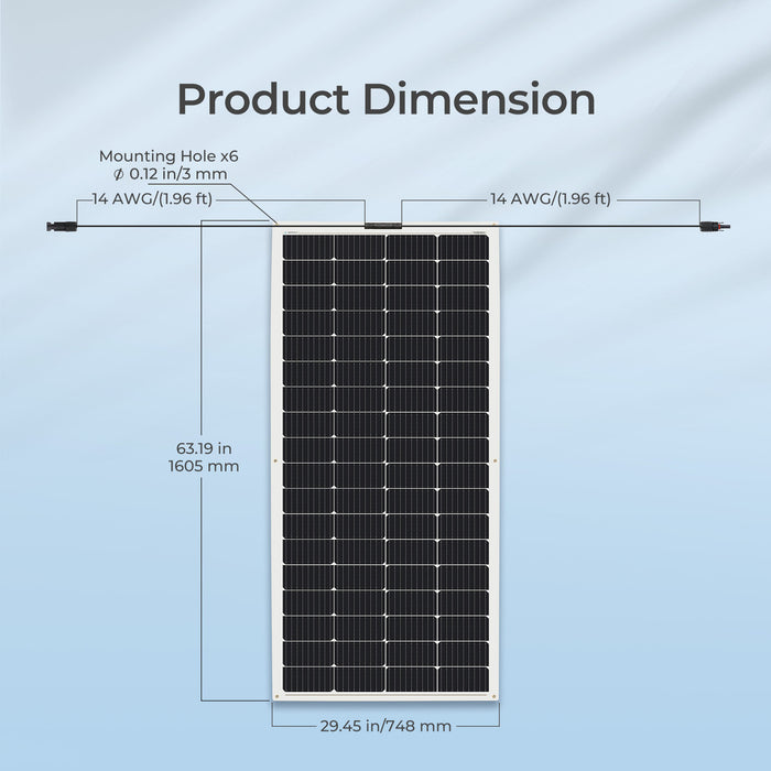 Renogy 4 Pieces 200 Watt 12 Volt Flexible Monocrystalline Solar Panel