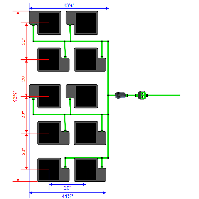 Alien Hydroponics EasyFeed 10 Pot 5 Row Kit