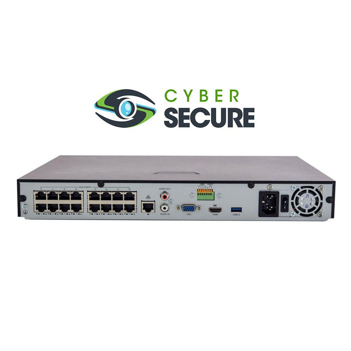 BackStreet Surveillance (CS16-4K) 16 Channel Security NVR, NDAA Certified, Advanced AI