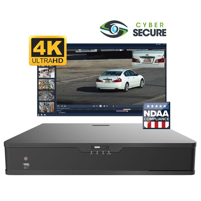 BackStreet Surveillance (CS16-4K) 16 Channel Security NVR, NDAA Certified, Advanced AI