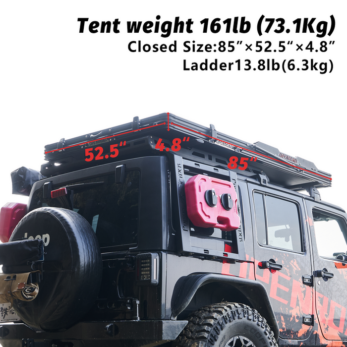 openroad roof top tent OPENROAD Aluminium Hard Shell Roof Top Tent-PeakRoof LT Series, Standard Shipping