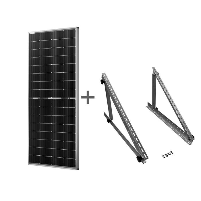 Renogy Bifacial 220 Watt 12 Volt Monocrystalline Solar Panel With RV Tilt Mount Bracket