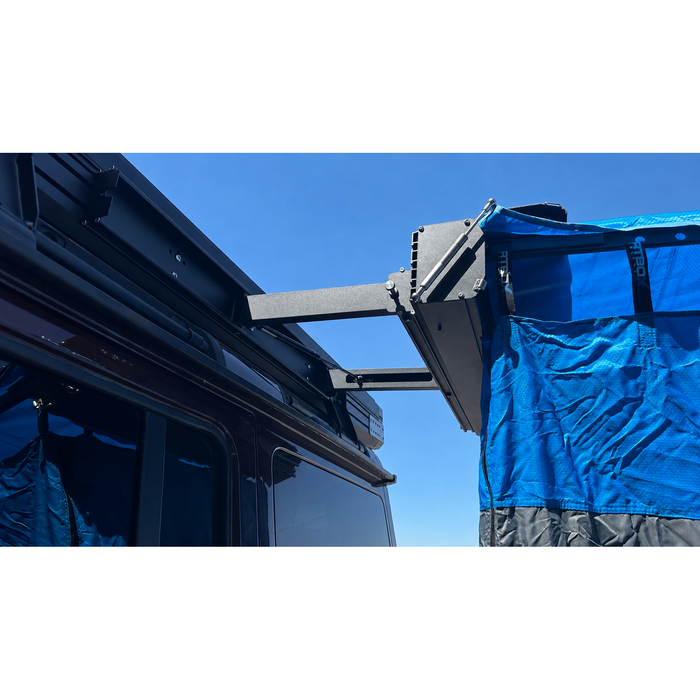 Dirtbox Overland Universal Shower Awning Offset Bracket – Roof Rack & T-Track Extension Mount