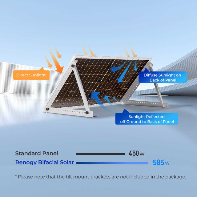 Renogy 2PCS Bifacial 450 Watt Monocrystalline Solar Panel