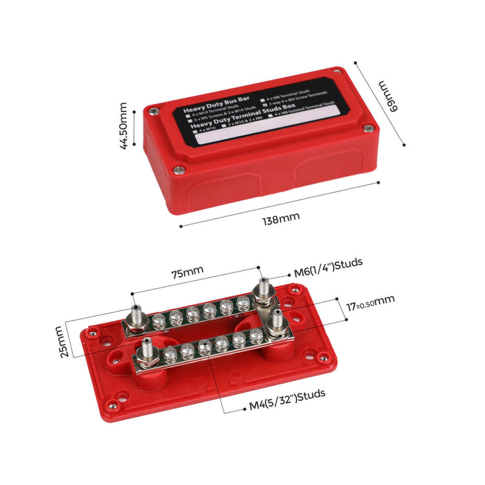 RENOGY 100A/300A Red/Black Busbar