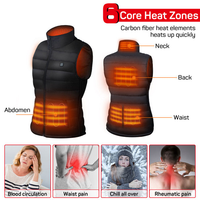 Renogy Dr.Prepare Unisex Heated Vest - 6 Heating Zones & Plus Size