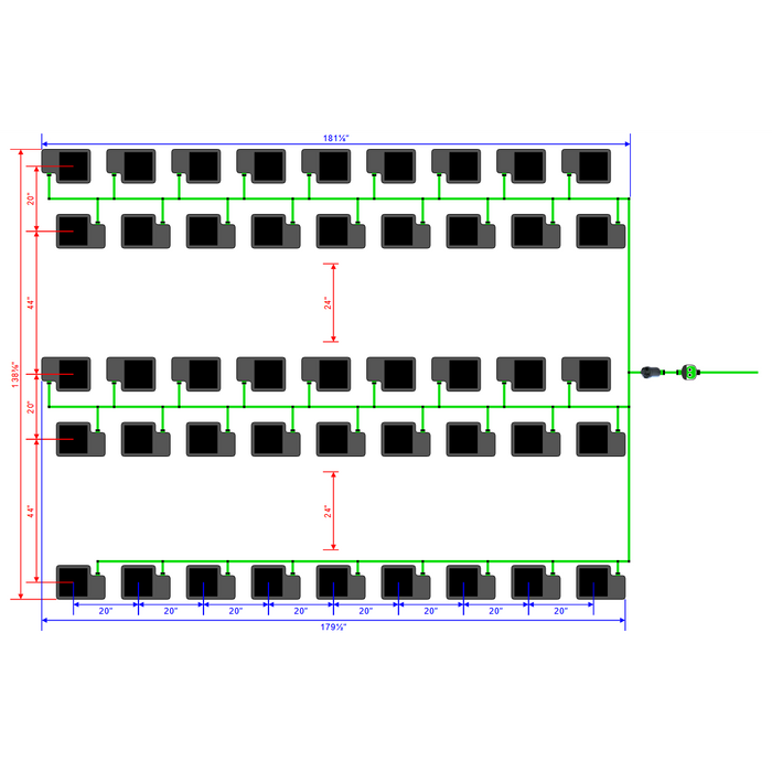 Alien Hydroponics EasyFeed 45 Pot 5 Row Kit