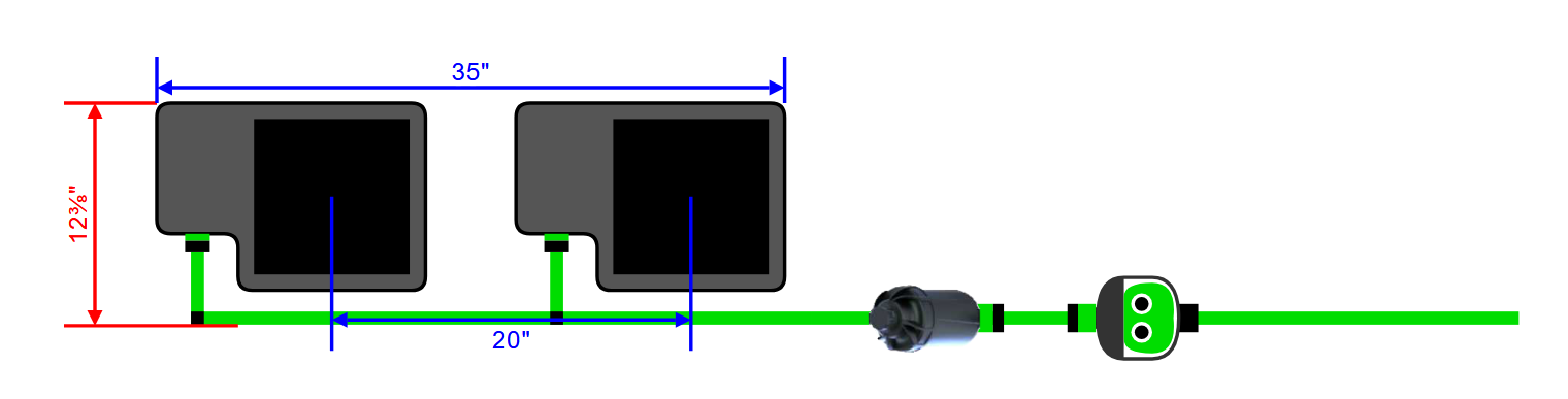 Alien Hydroponics EasyFeed 2 Pot 1 Row Kit