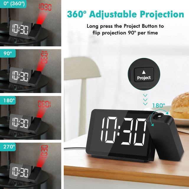 Renogy Dr. Prepare Projection Alarm Clock with FM Radio