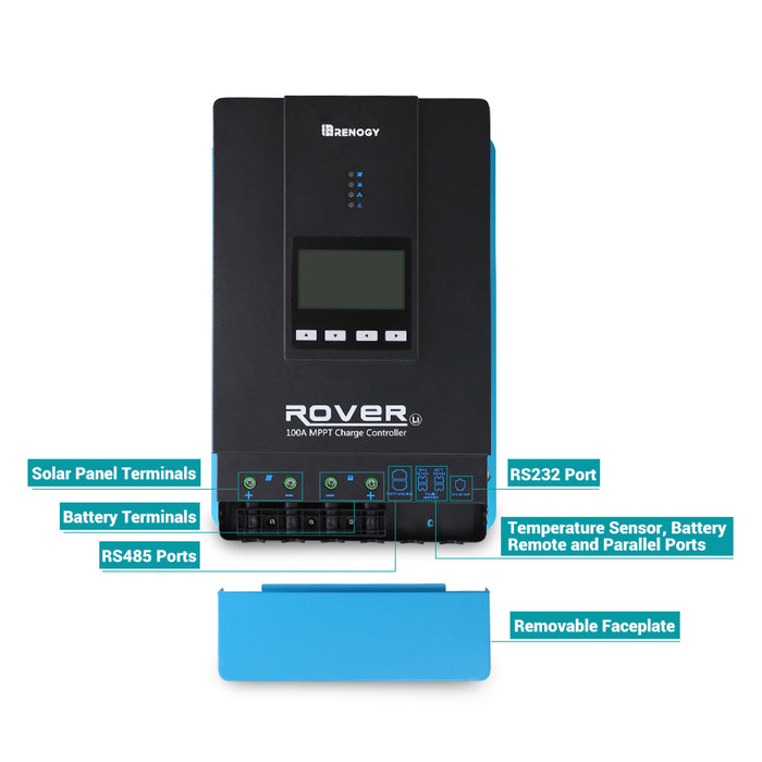 Renogy Rover 100 Amp MPPT Solar Charge Controller & BT-1 & Renogy ONE Core