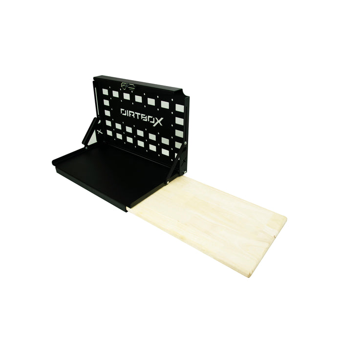Dirtbox Overland Folding Camp Table with Cutting Board & Side Molle Box