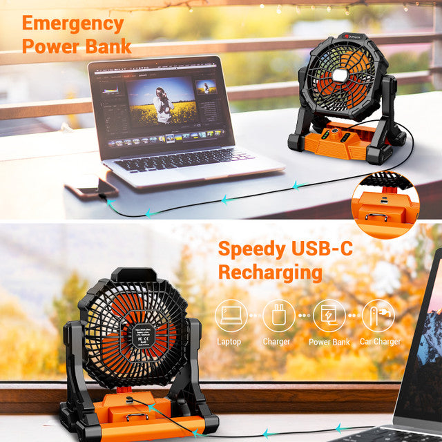 Renogy Dr.Prepare X25 Portable Camping Fan with LED Light