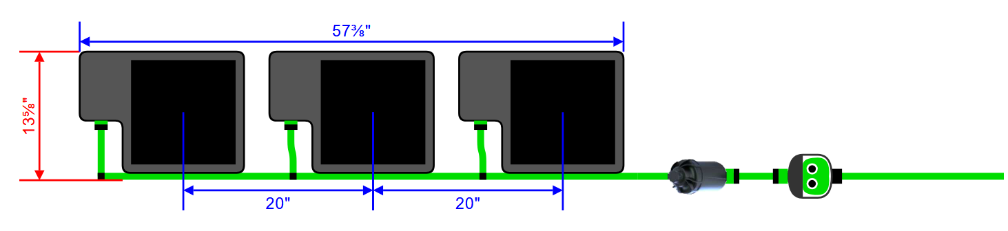 Alien Hydroponics EasyFeed 3 Pot 1 Row Kit