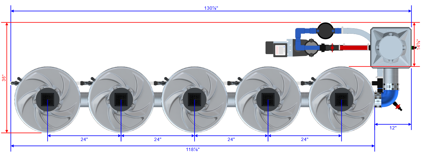 Alien Hydroponics V-SYSTEM 5 Pot 1 Row Kit