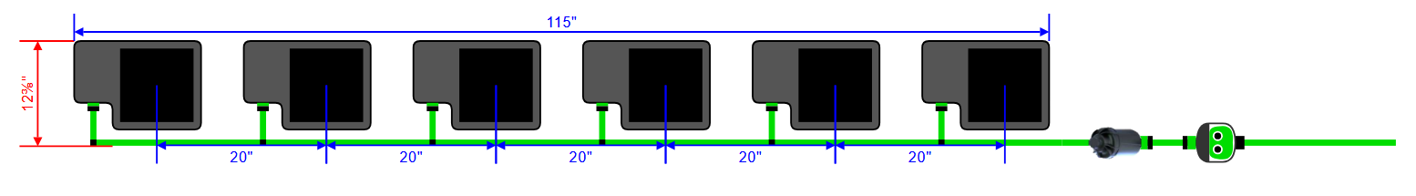 Alien Hydroponics EasyFeed 6 Pot 1 Row Kit