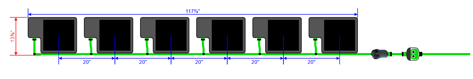 Alien Hydroponics EasyFeed 6 Pot 1 Row Kit