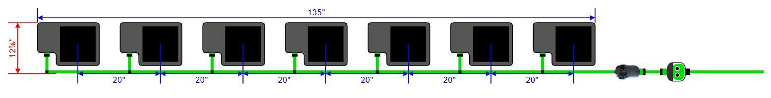 Alien Hydroponics EasyFeed 7 Pot 1 Row Kit