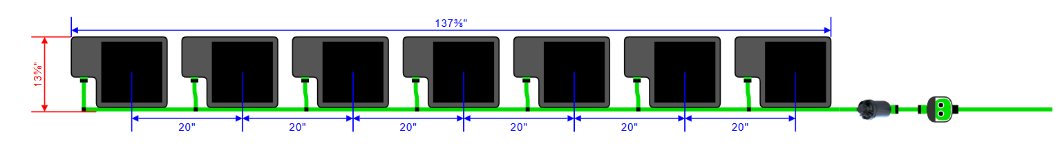 Alien Hydroponics EasyFeed 7 Pot 1 Row Kit