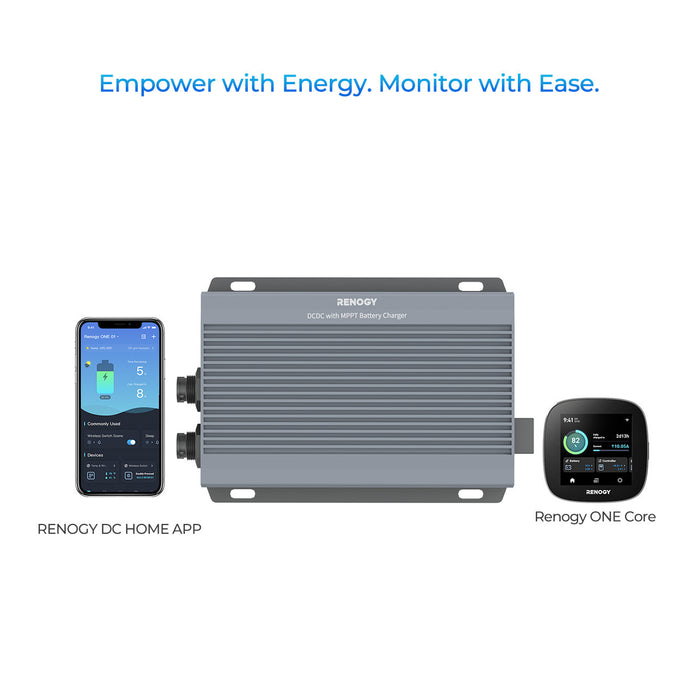 RENOGY 12V/24V IP67 50A DC-DC Battery Charger with MPPT with Renogy ONE Core