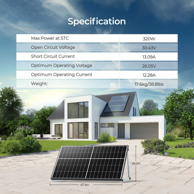 Renogy 4PCS Bifacial 320 Watt Monocrystalline Solar Panel