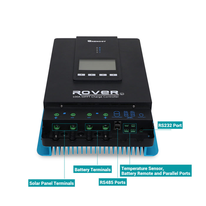 Renogy Rover 100 Amp MPPT Solar Charge Controller & BT-1 & Renogy ONE Core