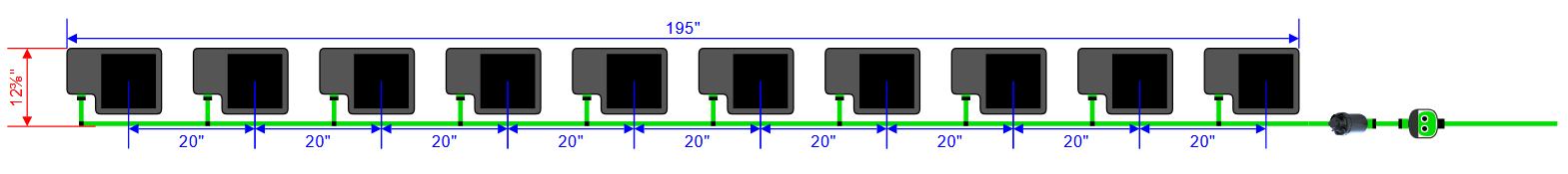 Alien Hydroponics EasyFeed 10 Pot 1 Row Kit