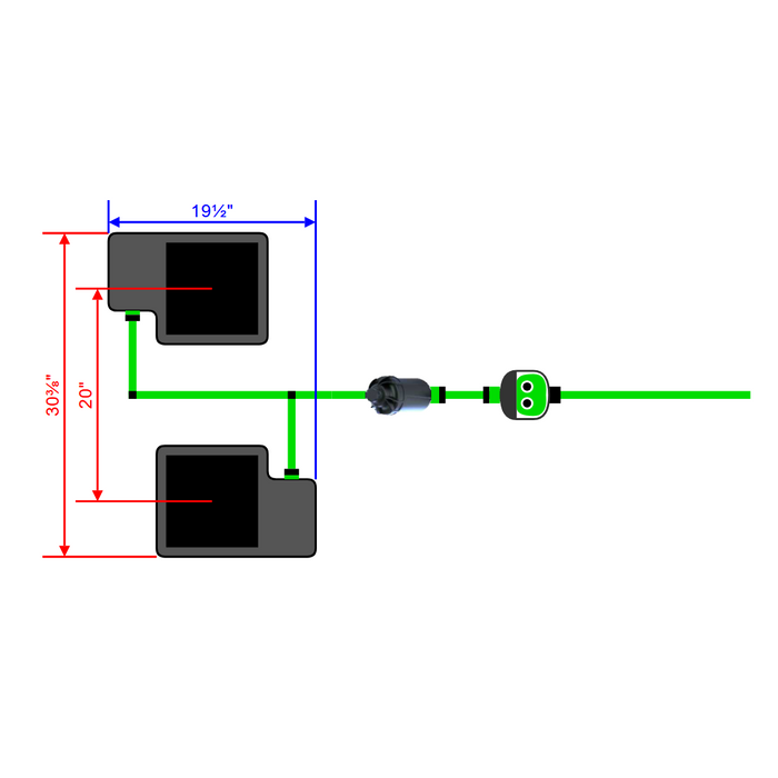 Alien Hydroponics EasyFeed 2 Pot 2 Row Kit