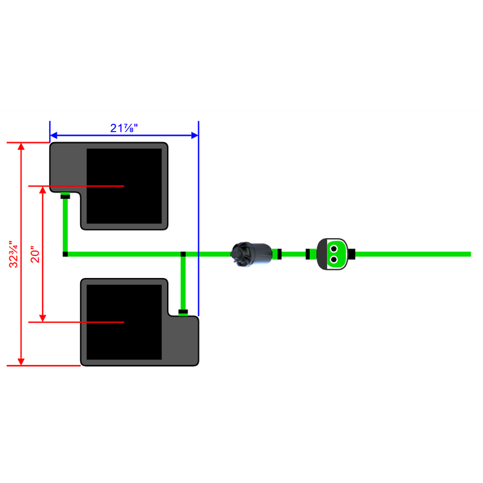 Alien Hydroponics EasyFeed 2 Pot 2 Row Kit