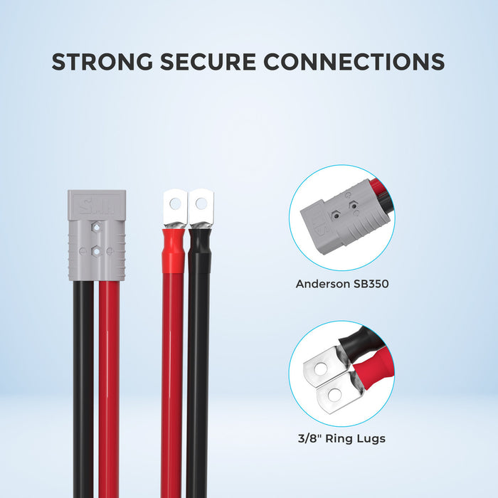 Renogy 1FT 4/0AWG Anderson Adapter Cable（Anderson SB350 - 3/8 in Lugs）