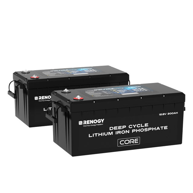 Renogy  12V 200Ah Core Series Deep Cycle Lithium Iron Phosphate Battery - Supports Series Connection for 24V/48V Systems