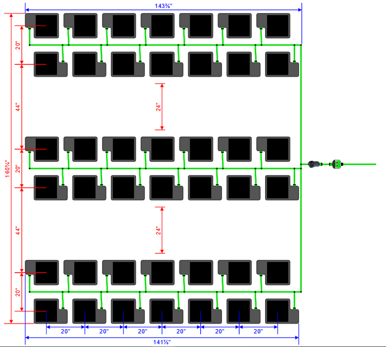 Alien Hydroponics EasyFeed 42 Pot 6 Row Kit