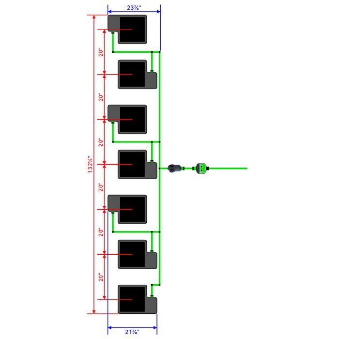 Alien Hydroponics EasyFeed 7 Pot 7 Row Kit