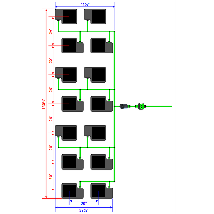 Alien Hydroponics EasyFeed 14 Pot 7 Row Kit