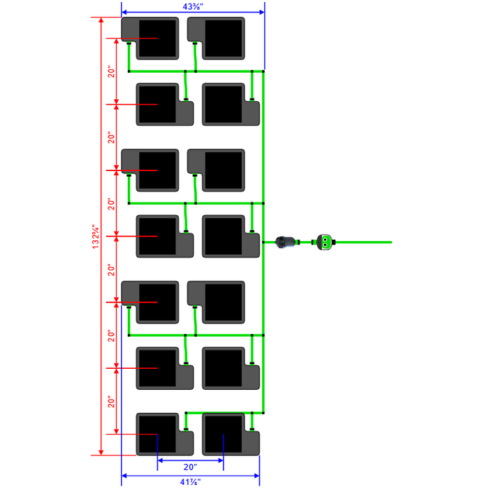Alien Hydroponics EasyFeed 14 Pot 7 Row Kit