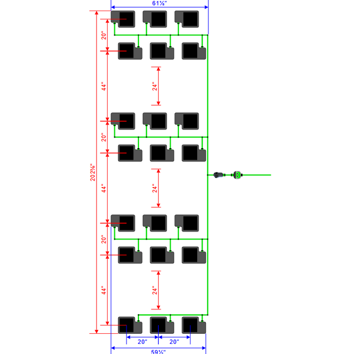 Alien Hydroponics EasyFeed 21 Pot 7 Row Kit