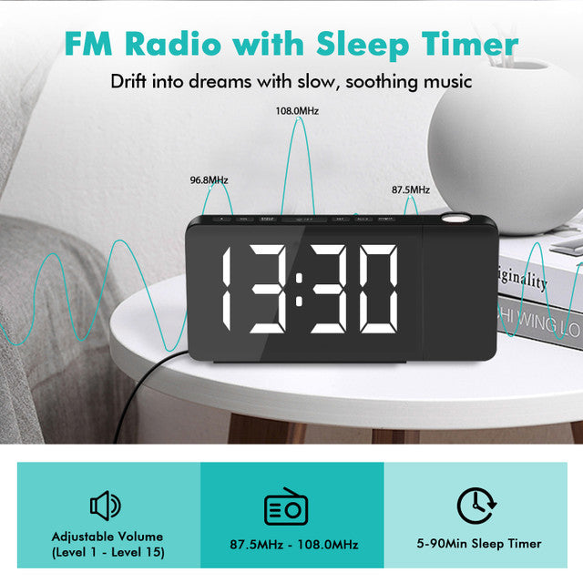 Renogy Dr. Prepare Projection Alarm Clock with FM Radio