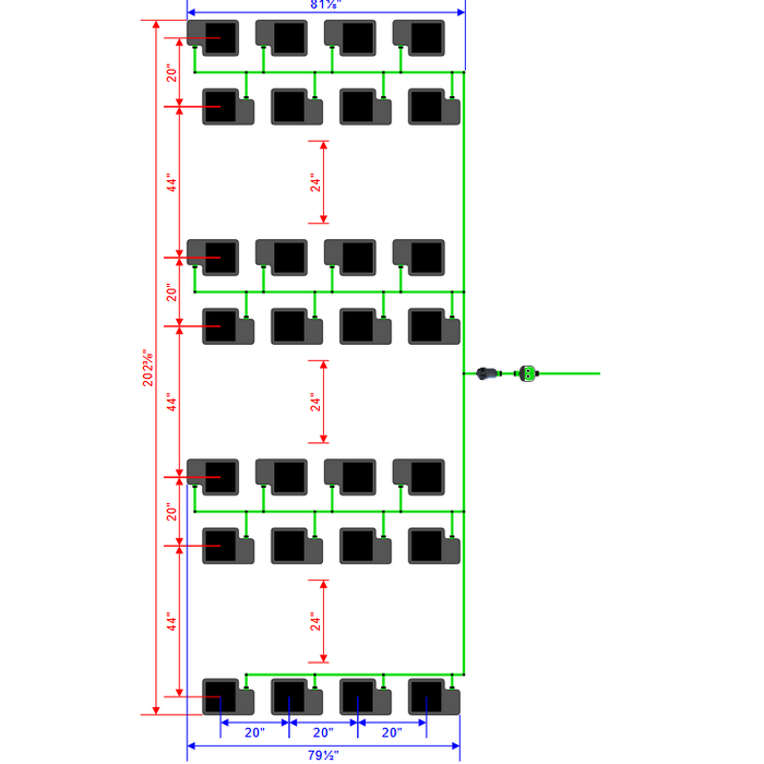 Alien Hydroponics EasyFeed 28 Pot 7 Row Kit
