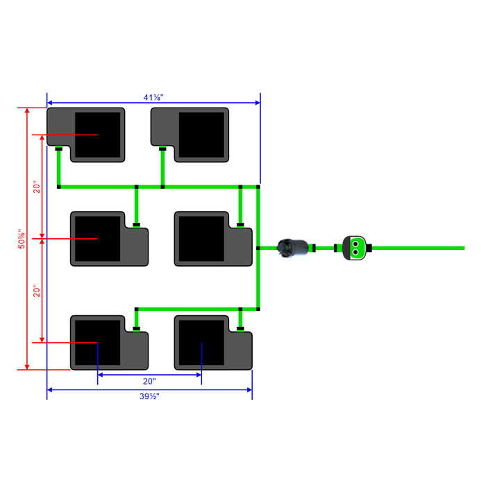 Alien Hydroponics EasyFeed 6 Pot 3 Row Kit