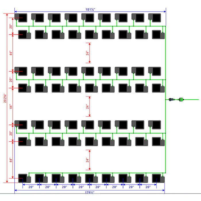 Alien Hydroponics EasyFeed 63 Pot 7 Row Kit