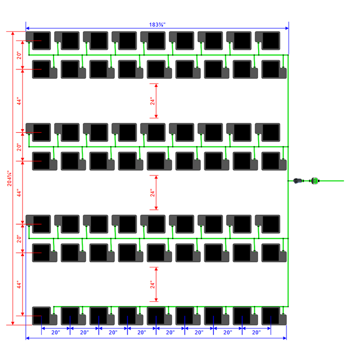 Alien Hydroponics EasyFeed 63 Pot 7 Row Kit