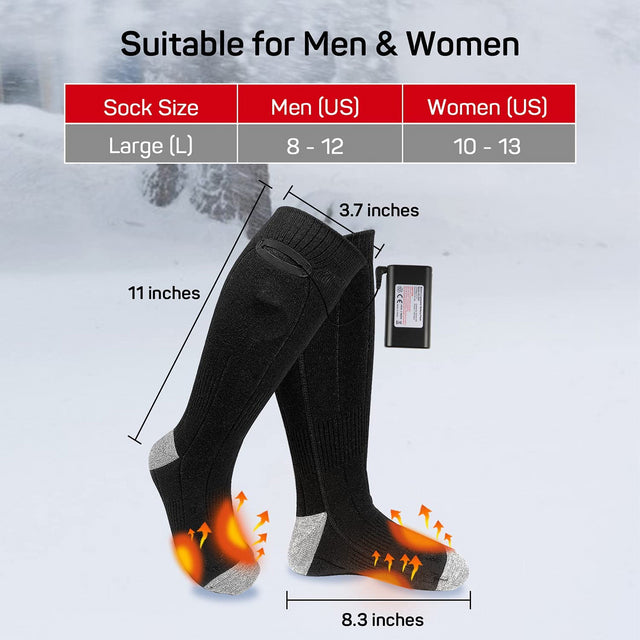 Renogy Dr. Prepare Heated Socks for Men/Women - Upgraded Construction