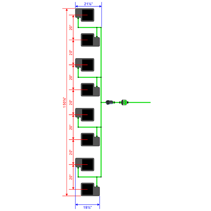 Alien Hydroponics EasyFeed 8 Pot 8 Row Kit